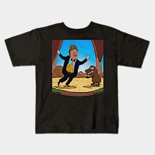 Watercolor man dancing with groundhog Kids T-Shirt